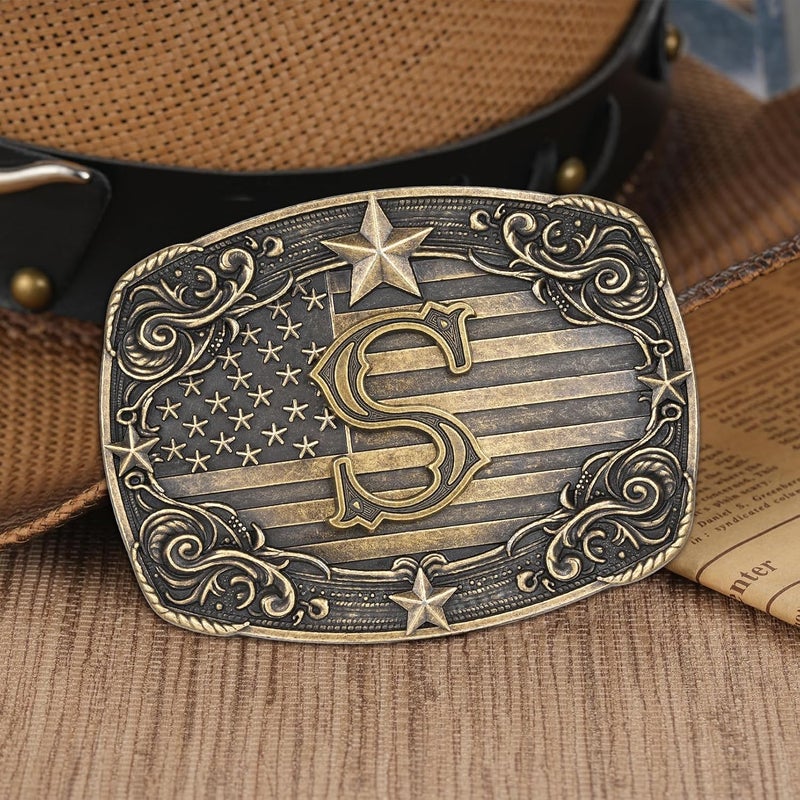 Flipslo Store Western Belt Buckle for Men Women Initial Letter A to Z Cowboy Belt Buckle Texas Buckle hebillas vaqueras para hombre - Image 3